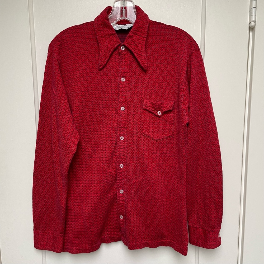 Mens vintage red & blue shirt